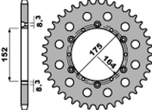 PBR WYPRZEDAZ ZĘBATKA TYLNA 856 42 F YAMAHA TT 600R '82-'04, YFM 660 '01-'04, YFS 200 '88-'06, YZ 125/250 '85-'98, DT 125 '89-'06 (JTR853.42) (ŁAŃC. 520) (MADE IN ITALY)
