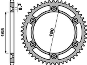 PBR WYPRZEDAZ ZĘBATKA TYLNA 896 45 C45 KTM 125/250/350 ENDURO '87-'90, MX 420/495 '81-'84, MX 500 '85-'93, LC4 600 '88-'92 (JTR896.45) (ŁAŃC.520) (MADE IN ITALY)