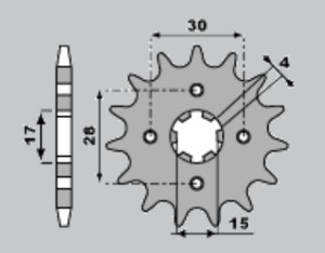 PBR WYPRZEDAZ ZĘBATKA PRZEDNIA 255 13 18NC NSR 50 (89-93) (ŁAŃC. 420) (MADE IN ITALY)