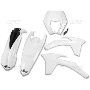 UFO KOMPLET PLASTIKÓW KTM EXC/EXCF '12-'13 Z OSŁONĄ LAMPY KOLOR BIAŁY (KT521E047)