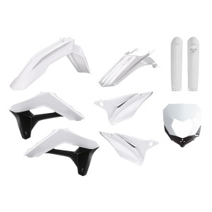 POLISPORT KOMPLET PLASTIKÓW (FULL KIT) SHERCO SE-R/SEF-R '17-'23 W ZESTAWIE OSŁONA LAMPY (8679800001) I OSŁONY AMORTYZATORÓW (8398600002) KOLOR BIAŁY