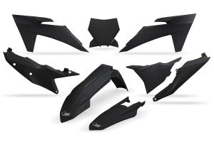 UFO KOMPLET PLASTIKÓW KTM SX 125 / 250 / 300 TBI '23-'24, SX-F 250 / 350 / 450 '23-'24 KOLOR CZARNY