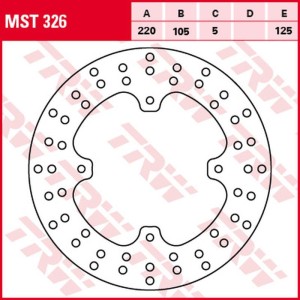 TRW ZF TARCZA HAMULCOWA TYŁ HONDA XL 250R BAJA '88-'91, NX 500/650 DOMINATOR '93-'01, FX 650 VIGOR '99-'02, SLR 650 '97-'98 (220X105X5MM)