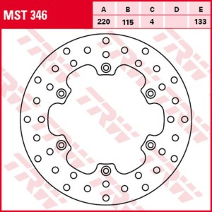 TRW ZF TARCZA HAMULCOWA TYŁ YAMAHA DT 125R '91-'06, DT 125X '05-'06, TDR 125 '93-'96, WR 125 '01-'07, YZ 125 '85-'96, TT-R 250 '93-'00, WR 250 '90-'97, YZ 250 2T '88-'97, YZ 360 '89-'93, TT 600E/S '93-'99, TT-R 600 '97-'04 (220X115X4MM)