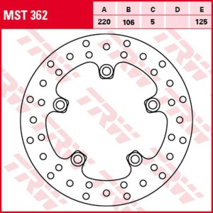 TRW ZF TARCZA HAMULCOWA TYŁ YAMAHA YZF R6 '03-, MT-10 '16-, YZF R1 '03-, (220X106X5MM) (NG903;NG903X)