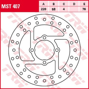 TRW ZF TARCZA HAMULCOWA TYŁ DERBI DXR 200/250 '04-'08, YAMAHA YFS 200 BLASTER '88-'07, YFM 350 WOLVERINE '95-'05, YFZ BANSHEE '90-'06, YFM 660R RAPTOR '01-'05 (220X58X4MM)
