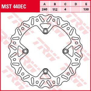 TRW ZF TARCZA HAMULCOWA TYŁ HUSQVARNA CR/WR 125, TE/TC/TXC 250, TE 310/449/511, TXC 511 '11-'13, TE 610 '05-'10, TE 630 '10-'12 (240X112X4MM) WAVE