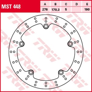 TRW ZF TARCZA HAMULCOWA TYŁ HONDA VFR 1200F '10-'16, VFR 1200X CROSSTOURER '12-, (276X170X5MM)