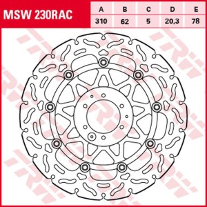 TRW ZF TARCZA HAMULCOWA PRZÓD HONDA CRF 1000L '15-'19 (310X62X5MM) WAVE