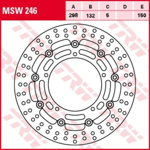 TRW ZF TARCZA HAMULCOWA PRZÓD YAMAHA YZF R25, YZF R3, MT-03 '15-, FZ-6N/S FAZER '04-'10, XJ6 600N/F/S DIVERSION '09-'16, YZF R6 '03, MT-03 660 '06-'14, MT-09 A/SP/TRACER 850 '13-'18, TRACER 900 GT '18-, XSR 900 '16-, (298X132X5MM)