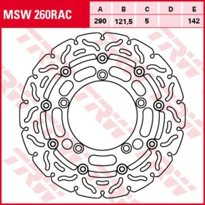 TRW ZF TARCZA HAMULCOWA PRZÓD SUZUKI GSF 650 BANDIT '05-'06, SFV 650 GLADIUS '09-'16, SV 650 '07-, (290X121X5MM) WAVE