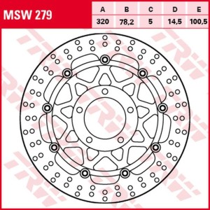 TRW ZF TARCZA HAMULCOWA PRZÓD TRIUMPH DAYTONA/SPEED TRIPLE 955 '02-'06, SPRINT 1050 '05-'10, ROCKET 3 2300 '04-'13, ROCKET X '14-'16 (320X78X5MM)