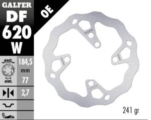 GALFER TARCZA HAMULCOWA TYŁ BETA EVO 125 '20-'23; 250 2T '20-'23; 300 2T '20-'23; 300 4T '20-'23 (WAVE FIXED) (184X77X2,7MM)