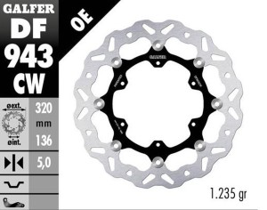 GALFER TARCZA HAMULCOWA PRZÓD KTM 790R ADVENTURE '19-'22; 890R/L ADVENTURE '21-'23 (WAVE FLOATING) (320X136X5MM)