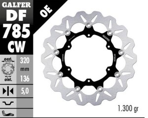 GALFER TARCZA HAMULCOWA PRZÓD KTM 1050 ADVENTURE '15-; 1090 ADVENTURE '17-; 1190R ADVENTURE '13-; 1290R/S/T SUPER ADVENTURE '15-'23 (WAVE FLOATING) (320X136X5MM)