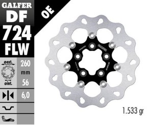 GALFER TARCZA HAMULCOWA PRZÓD HARLEY-DAVIDSON (260X56X6) PŁYWAJĄCA (WAVE DISC FLOATING) (PATRZ OPIS)