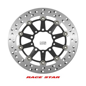 NG TARCZA HAMULCOWA PRZÓD RACE STAR PREMIUM KAWASAKI ER 6N/F '05-'17, ZX-6/ZX-6R 600 NINJA '05-'18, ZX-6R 636 '22, (298X80X5MM) (5X8,45/10,25MM) PŁYWAJĄCA (ŚRODEK ALUMINIOWY, POLEPSZONE CHŁODZENIE)