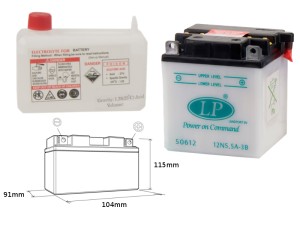 LANDPORT AKUMULATOR 12N5,5A-3B (MD 12N5,5A-3B) 12V 5,5AH 105X91X115 OBSŁUGOWY - ELEKTROLIT OSOBNO (4) UE2019/1148 - WYCOFANY Z OFERTY