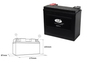 LANDPORT AKUMULATOR HVT-1 (MH HVT-1) 12V 20AH 175X87X155 HEAVY V-TWIN BEZOBSŁUGOWY - ZALANY (ZWIĘKSZONY PRĄD ROZRUCHOWY 310A) (PRAWY +) (2)