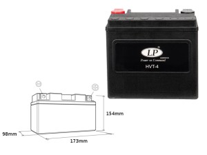 LANDPORT AKUMULATOR HVT-4 (MH HVT-4) 12V 22AH 173X98X154 HEAVY V-TWIN BEZOBSŁUGOWY - ZALANY (ZWIĘKSZONY PRĄD ROZRUCHOWY 325A) (PRAWY +) (2)