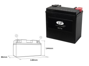 LANDPORT AKUMULATOR HVT-8 (MH HVT-8) 12V 14AH 148X86X144 HEAVY V-TWIN BEZOBSŁUGOWY - ZALANY (ZWIĘKSZONY PRĄD ROZRUCHOWY 220A) (LEWY +) (3)