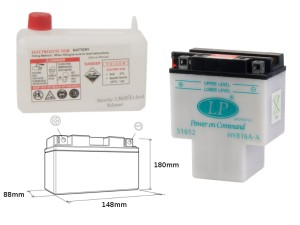LANDPORT AKUMULATOR HYB16A-A (MD HYB16A-A) 12V 16AH 151X91X182 OBSŁUGOWY - ELEKTROLIT OSOBNO (3) UE2019/1148