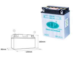 LANDPORT AKUMULATOR YB12A-A (MB LB12A-A) 12V 12AH 135X81X161 (GB12AA) OBSŁUGOWY - BEZ ELEKTROLITU (5) - WYCOFANY Z OFERTY
