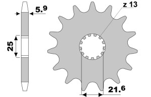 JT ZĘBATKA PRZEDNIA 565 13 /2141 13 KAWASAKI KXF 450 '06-, YAMAHA YZF/WRF 400/426/450 SAMOOCZYSZCZAJĄCA (56513JTSC) (ŁAŃC. 520)YFZ 450 '04-'13
