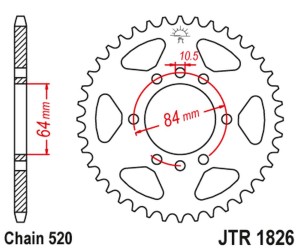 JT ZĘBATKA TYLNA 4302 46 SUZUKI VAN VAN RV 200 '16-'19 (430246JT) (ŁAŃC. 520)
