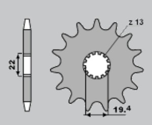 PBR WYPRZEDAZ ZĘBATKA PRZEDNIA 433 14 18NC SUZUKI GSF 400 (90-96) (ŁAŃC. 525) (MADE IN ITALY)