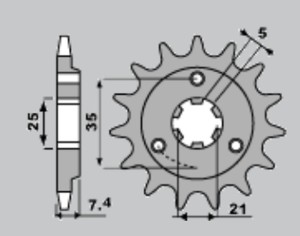 PBR WYPRZEDAZ ZĘBATKA PRZEDNIA 437 16 18NC SUZUKI DR 600/650 85-95 (JTF437.16) (ŁAŃC. 520) (MADE IN ITALY)