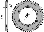 PBR ZĘBATKA TYLNA 4374 54 C45 HONDA XLR 125 (98-02) (JTR1249.54) (ŁAŃC. 428) (MADE IN ITALY)