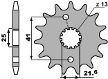PBR WYPRZEDAZ ZĘBATKA PRZEDNIA 438 15 18NC SUZUKI GSX 400 F 81-86, GR 650 (-1) (ŁAŃC. 520) (MADE IN ITALY)
