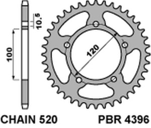 PBR ZĘBATKA TYLNA 4396 39 APRILIA RS 125 06-12 (JTR703.39) (MADE IN ITALY)