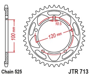 JT ZĘBATKA TYLNA 4447 40 APRILIA RSV 1000 11-15 (444740JT) (ŁAŃC.525)