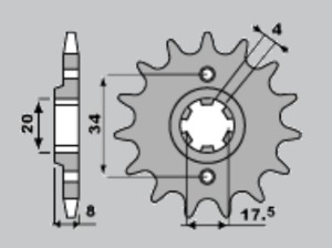 PBR WYPRZEDAZ ZĘBATKA PRZEDNIA 328 13 18NC HONDA NSR 125 89-93 (ŁAŃC. 520) (MADE IN ITALY)