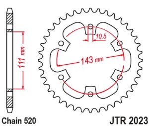 JT ZĘBATKA TYLNA 4764 42 ROYAL ENFIELD CLASSIC / METEOR 350 '31-'23 (476442JT) (ŁAŃC. 520) (OEM: 1100701B)