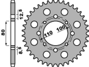 PBR WYPRZEDAZ ZĘBATKA TYLNA 333 41 HONDA CB 750K 78 (ŁAŃC. 630) (JTR333.41) (MADE IN ITALY)