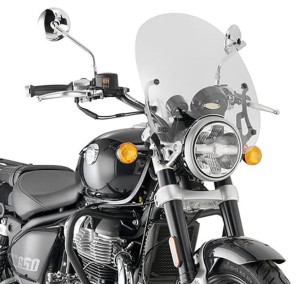 KAPPA SZYBA ROYAL ENFIELD SUPER METEOR 650 '23-'25, 38 X 42 CM PRZEZROCZYSTA - POTRZEBNE MOCOWANIE A9058AK