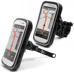 BIKETEC WYPRZEDAŻ KOMPLET ETUI WODOODPORNYCH Z UCHWYTEM NA KIEROWNICĘ EXTREME® OBROTOWE 360 + POD LUSTERKO NA TELEFON / SMARTFON / NAWIGACJĘ MOTO/ROWER TYP:155+140