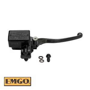 EMGO POMPA HAMULCA PRZEDNIEGO KOMPLETNA (15,8MM) Z MOCOWANIEM LUSTERKA I DŹWIGNIĄ HONDA CB 400 '79-82, GL 500, CB 650, CX 650, CB 750 F '79-83, VF 750, CB 900 F '79-83, CBX 1000 '79-82 (OEM: 45500-463-601) KOLOR CZARNY