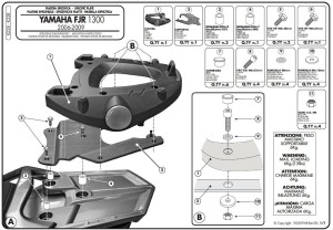 KAPPA STELAŻ KUFRA CENTRALNEGO YAMAHA FJR 1300 '06-'20 ( Z PŁYTĄ MONOKEY )