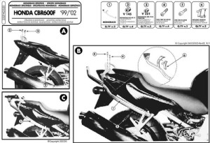 KAPPA STELAŻ KUFRA CENTRALNEGO HONDA CBR 600F (99-09) ( BEZ PŁYTY )