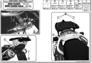 KAPPA STELAŻ KUFRA CENTRALNEGO BMW F 650GS (00-03), F 650GS DAKAR (00-03) ( BEZ PŁYTY )