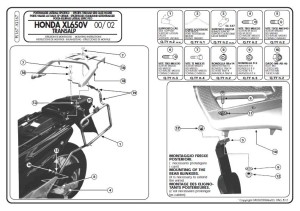 KAPPA STELAŻ KUFRÓW BOCZNYCH MONOKEY HONDA XL 650V TRANSALP (00-07) - RÓWNIEŻ POD KUFRY MONOKEY RETRO-FIT KVE K'VENTURE ALU ORAZ KMS K'MISSION ALU