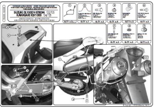 KAPPA STELAŻ KUFRÓW BOCZNYCH MONOKEY SUZUKI DL 1000 V-STROM (02-11), KAWASAKI KLV 1000 (04-09) - RÓWNIEŻ POD KUFRY MONOKEY RETRO-FIT KVE K'VENTURE ALU ORAZ KMS K'MISSION ALU
