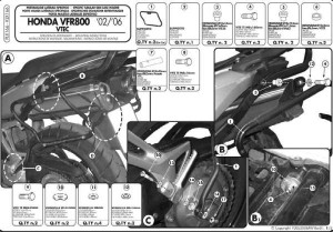 KAPPA STELAŻ KUFRÓW BOCZNYCH MONOKEY SIDE HONDA VFR 800 '02-'11 - TYLKO POD KUFRY K33N K'ROAD