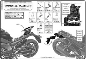 KAPPA STELAŻ KUFRA CENTRALNEGO YAMAHA FZ8 / FAZER 8 800 '10-'15 ( BEZ PŁYTY )