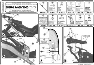 KAPPA STELAŻ KUFRA CENTRALNEGO SUZUKI SV 650 / S '03-'08 SV 1000 '03-'07 ( BEZ PŁYTY )