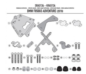 KAPPA STELAŻ KUFRA CENTRALNEGO BMW F 850/900GS Adventure (19-25) ALUMINIOWY MONOKEY